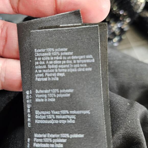 All Saints Lainey Mini Dress Women Size 4 Black Beaded Sequins Embellished - Picture 13 of 13